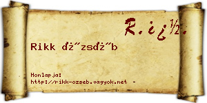 Rikk Özséb névjegykártya